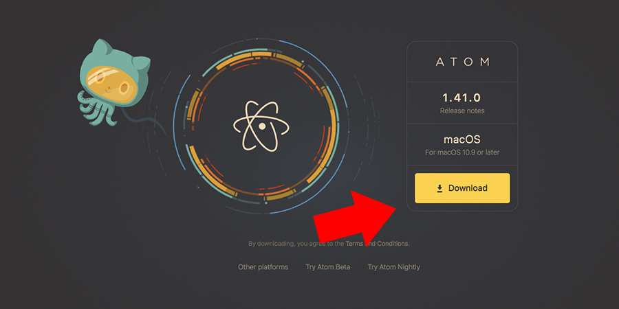 テキストエディタAtomのインストール方法
