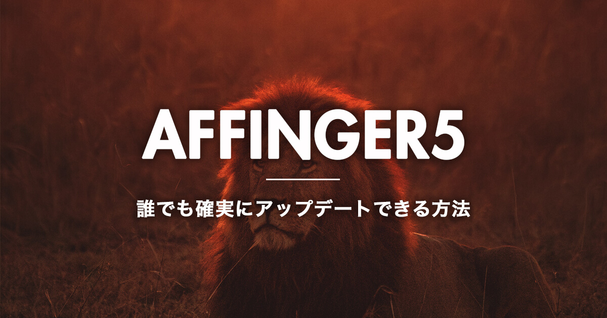 【2020年5月最新】AFFINGER5を誰でも確実にアップデートできる方法をご紹介！